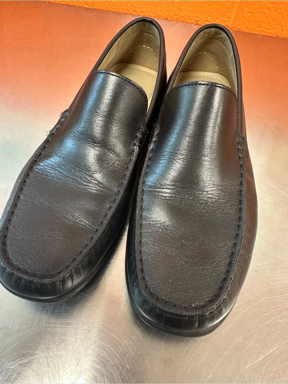 ECCO Men's Classic Moc 2.0 Black Leather Slip-On Loafers Size 42 US 8-8.5